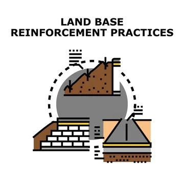 Land base reinforcement practices ensuring stability and safety Illustrazione stock