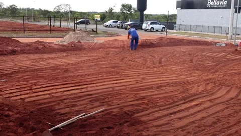 Land that is being cleared out for new apartments Stock Footage 219892648