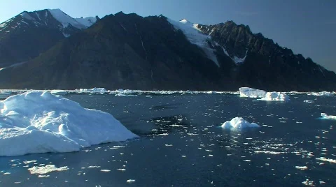 Land of bergs Stock Footage 745997