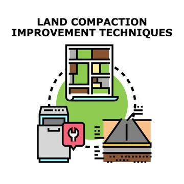 Land compaction improvement techniques flat vector concept イラスト素材