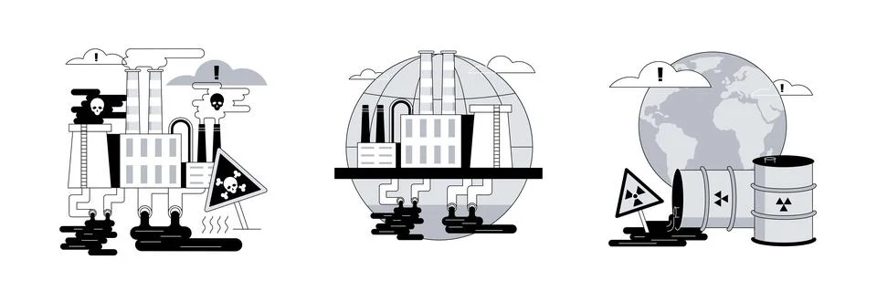Land contamination abstract concept vector illustrations. Stock Illustration