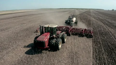 Land cultivation using a seeding complex Stock Footage 151496177