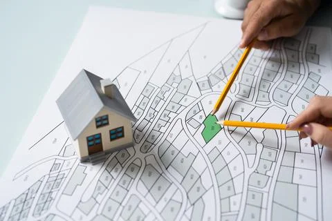 Land Development Map. Developer Stock Photos