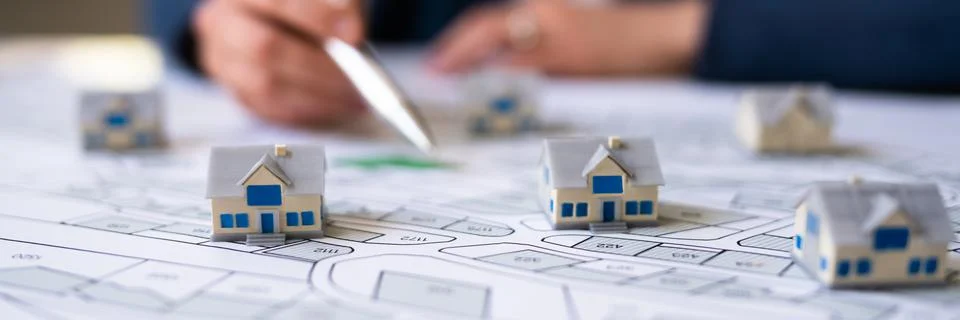 Land Development Map. Developer 库存照片