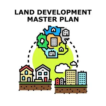Land development master plan vector illustration concept Illustrazione stock