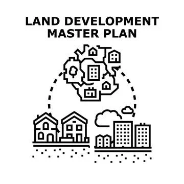 Land development master plan vector illustration concept 库存插图