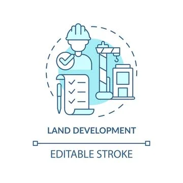 Land development turquoise concept icon Ilustración de archivo
