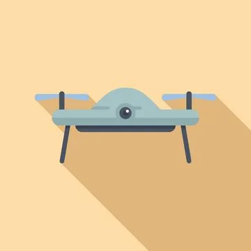 Land drone view icon flat vector. Map tech Stock Illustration