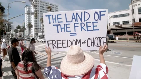 The Land Of The Free = Freedom Of Choice - Protest Sign Stock Footage 159772448