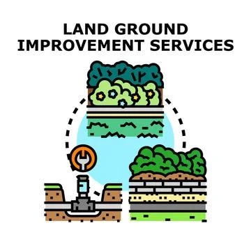 Land ground improvement services concept vector design Stock Illustration