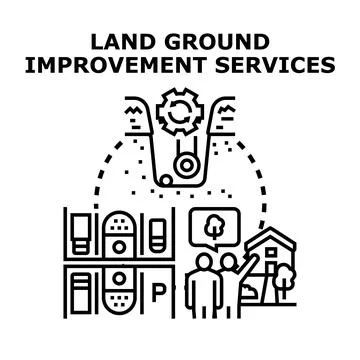 Land ground improvement services concept vector illustration Stockillustratie