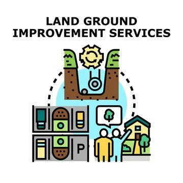 Land ground improvement services concept vector illustration Stock Illustration