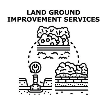 Land ground improvement services concept vector design Stock Illustration