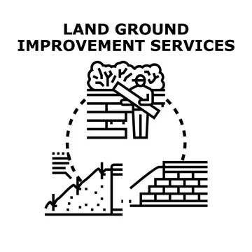 Land ground improvement services engineering and construction work Stock Illustration