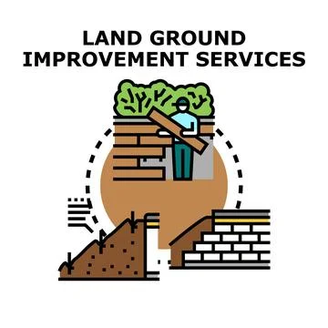 Land ground improvement services engineering and construction work Stock Illustration