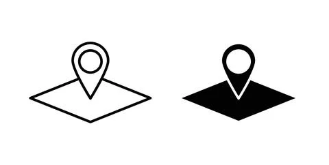 Land layer location icon Illustration designs pack for Web 库存插图