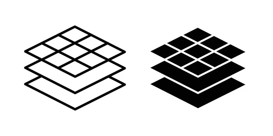 Land layers icon vector, symbol, logo illustrations イラスト素材