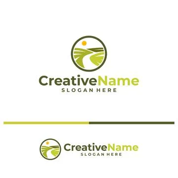 Land logo vector template. Creative Land logo design concepts Illustrazione stock