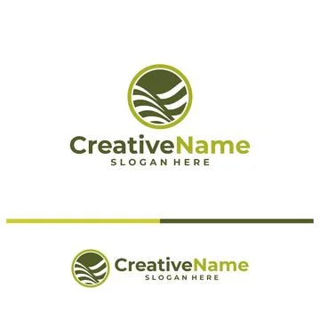 Land logo vector template. Creative Land logo design concepts Illustrazione stock