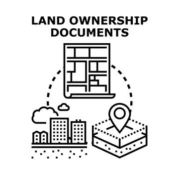 Land ownership documents and real estate property concept Stock Illustration