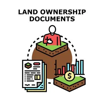Land ownership documents concept vector illustration Stock Illustration