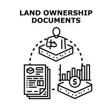 Land ownership documents concept vector illustration 스톡 일러스트