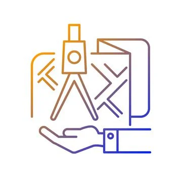 Land owning gradient linear vector icon Ilustración de archivo