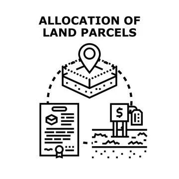Land parcel allocation process for property development and sale Stock-Illustration
