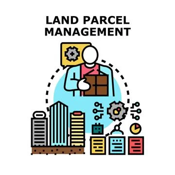 Land parcel management strategy developing urban property Illustration