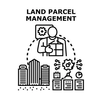 Land parcel management strategy developing urban property Stock Illustration