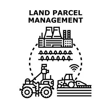 Land parcel management using smart agricultural technology Illustrazione stock