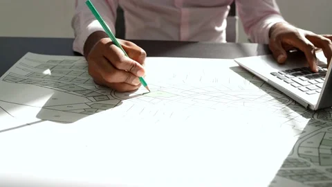 Land Plot And Building Map Stock Footage 215528049