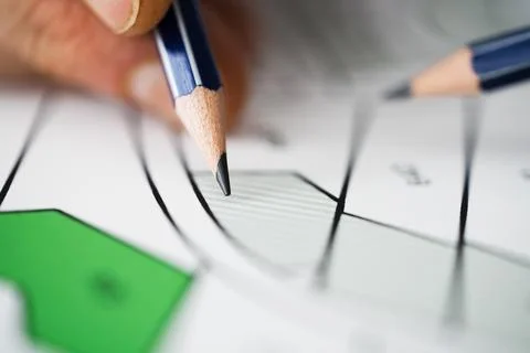 Land Plot And Building Map Fotos de archivo