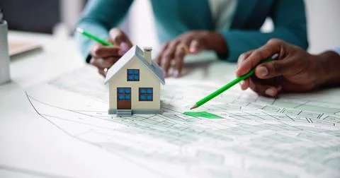 Land Plot And Cadastre Map Fotos de archivo