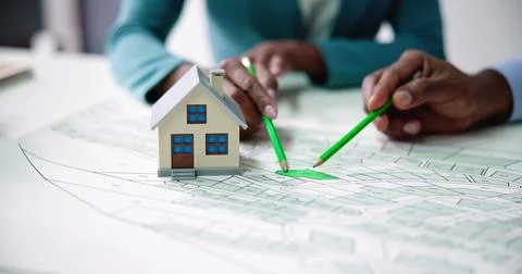Land Plot And Cadastre Map Fotos de archivo