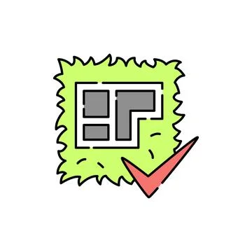 Land plot color line icon. Pictogram for web page, mobile app Ilustración de archivo