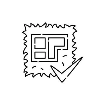 Land plot color line icon. Pictogram for web page, mobile app Ilustración de archivo