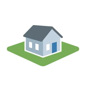 Land Plot with House Real Estate Property Development Vector Illustration Stock Illustration