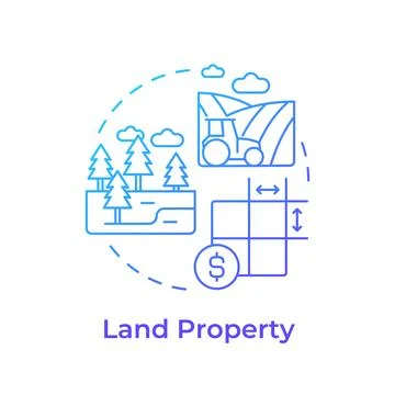 Land property blue gradient concept icon Illustrazione stock