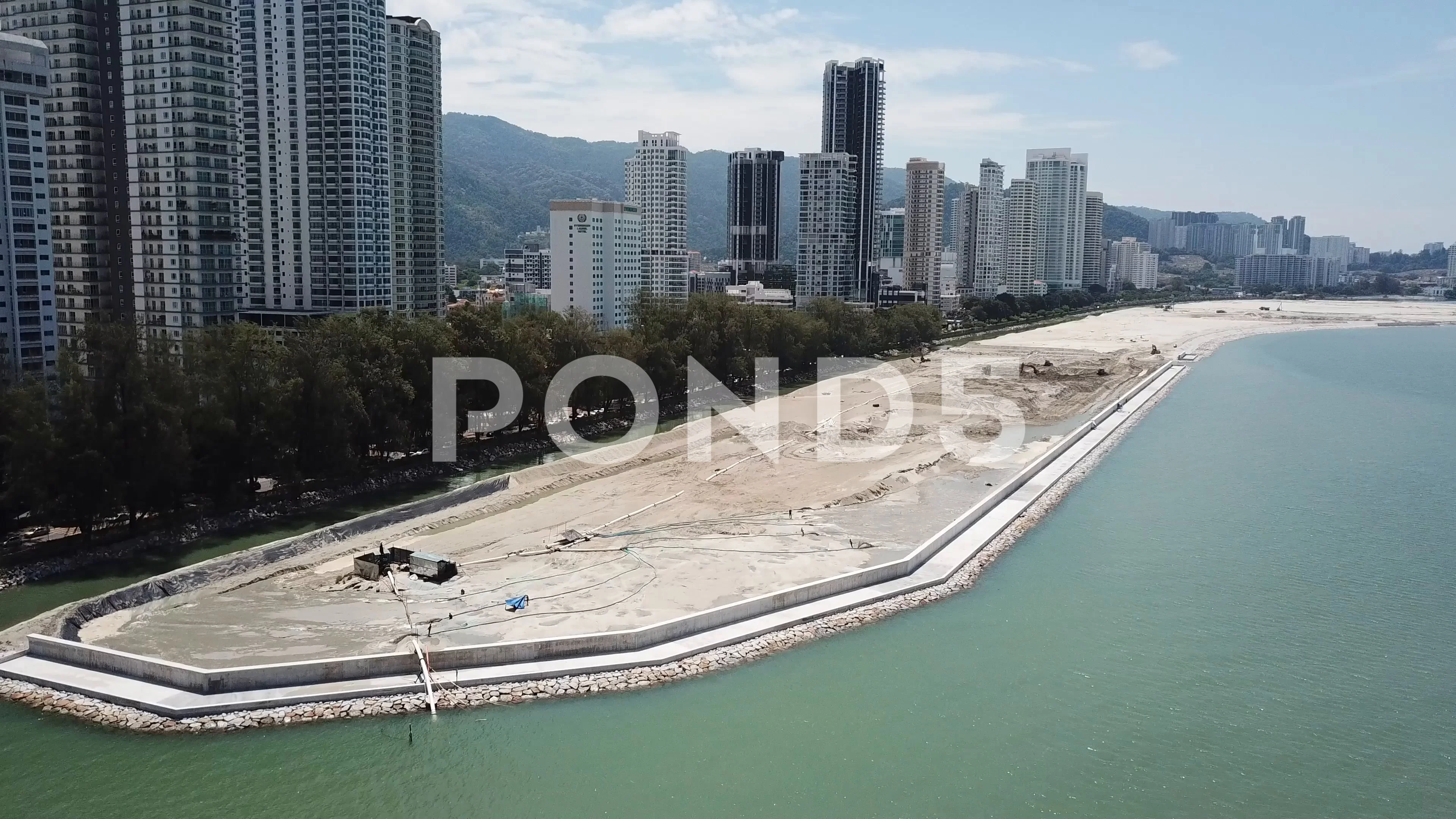 Land Reclamation At Gurney Drive Penang Stock Video Pond5