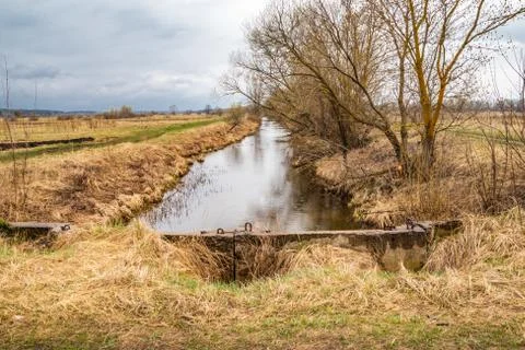 Land reclamation system for irrigation of fields Stock Photos