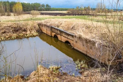 Land reclamation system for irrigation of fields Stock Photos