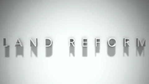 Land Reform 3D title animation with shadows on a white background Vídeos de archivo 296624392