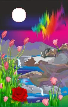 Land of roses Stock Illustration