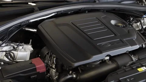 Land rover velar engine, modern range rover, english luxury car Stock Footage 170381100