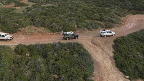 Land Rovers in Nature Stock Footage 125940951