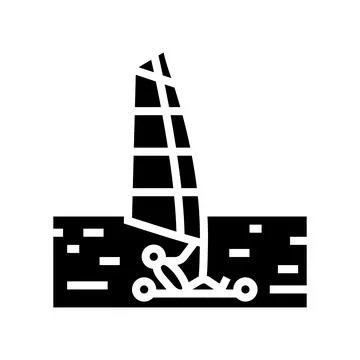 Land sailing glyph icon vector illustration Stock Illustration