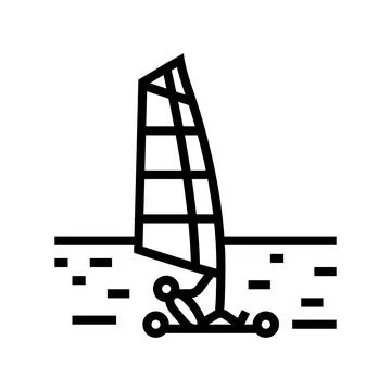 Land sailing line icon vector illustration Stock Illustration