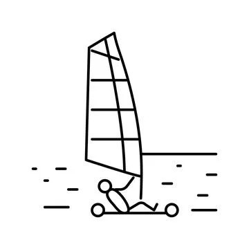 Land sailing line icon vector illustration Stock Illustration