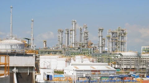 Land scape view of Oil refinery plant on day time Stock Footage 70967717